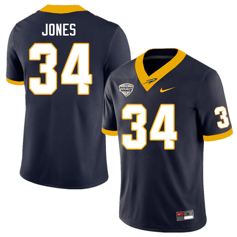 Toledo Rockets #34 Connor Jones College Football Jerseys Stitched Sale-Navy
